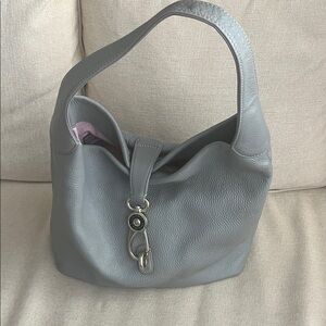 Dooney & Bourke Gray Leather Hobo with Clasp